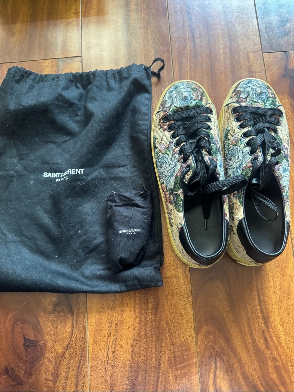 Saint Laurent Women’s Multicolor Floral Tapestry Low-Top Sneakers